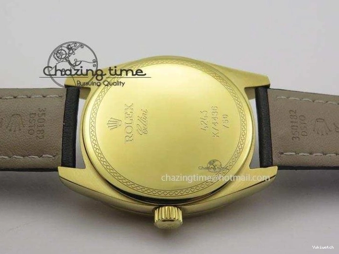 On Strap Black And Dial Numeral Date Leather A2824 Markers YG Cellini Brown Stick 0731